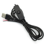1.5M USB Connector Cable Extension 2 Pin Power Supply Wire On/Off Switch Electrical 5V Wire Black/White For LED Lighting DIY