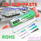 217℃ Lead Free High-Temperature Solder Paste Sn96.5Ag3.0Cu0.5 Melting Point: Enhanced Conductivity of Needle Tube
