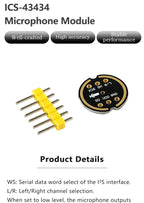 ICS-43434 MEMS Microphone Module I2S Digital Output Omnidirectional Microphone Sensor Board For Arduino Audio Collection DIY