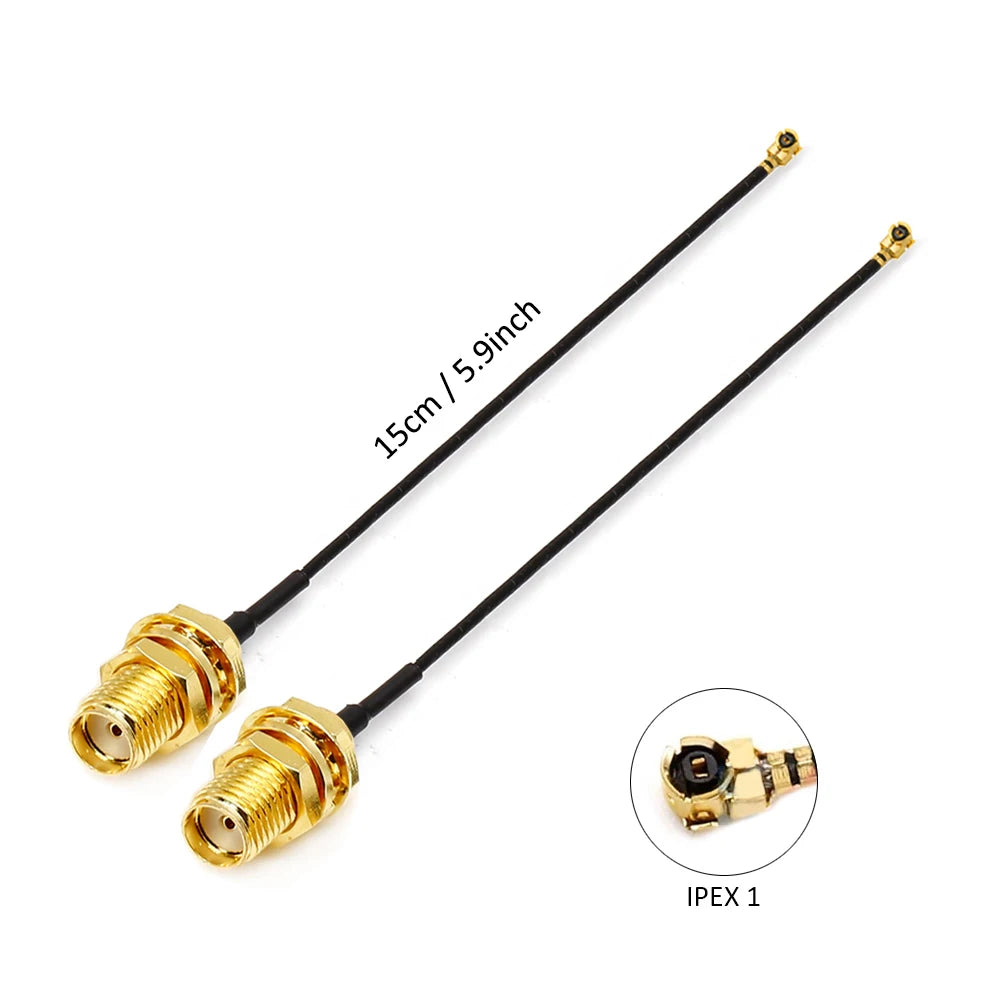 2PCS U.F.L1 To SMA Female Low Loss Coaxial Cable 15CM U.F.L1 1.13mm Pigtail Cable for  PCIE Network Cards PCI Wi-Fi WAN Repeater