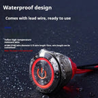 New 16/19/22mm Push Button Switch Metal Latching Action Panel Mount Switch Pre-Wired Illuminated Ring Short Body