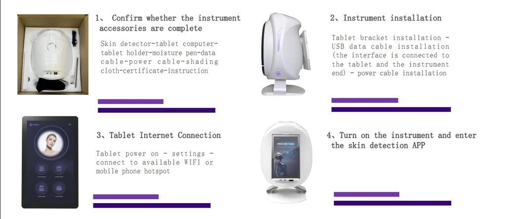 New 3D Facial Skin Analyzer Machine 15.6 inch Skin Analyzer Facial Machine 8 Light Spectrum Skin Analysis Scanner
