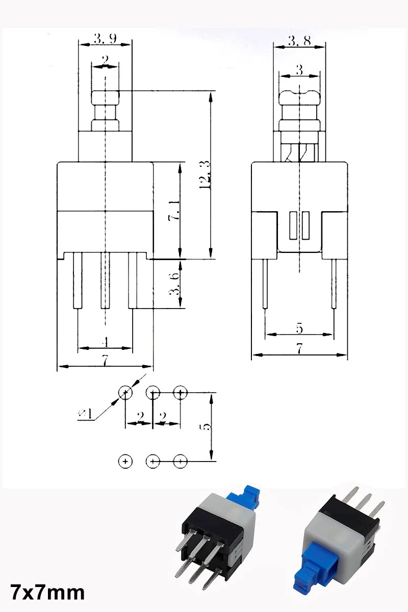 (10-100PCS) Micro Tact Push Button Switch Self-Lock/Reset 6Pin 5.8x5.8mm 7x7mm 8x8mm 8.5x8.5mm for PCB Repair/Electronics DIY