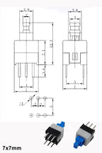 (10-100PCS) Micro Tact Push Button Switch Self-Lock/Reset 6Pin 5.8x5.8mm 7x7mm 8x8mm 8.5x8.5mm for PCB Repair/Electronics DIY