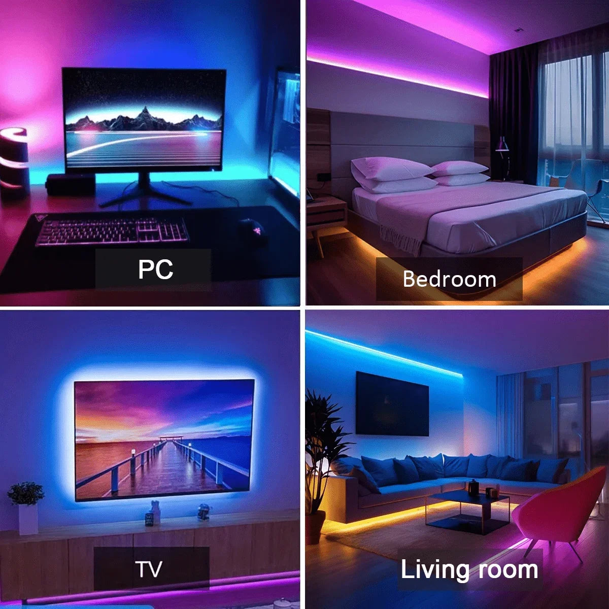 RGB 5050 Strip Light with 24 Key Controller, 1m~40m Led Strip Lights for Bedroom, Kitchen, TV, Holidays (Halloween, Birthday)