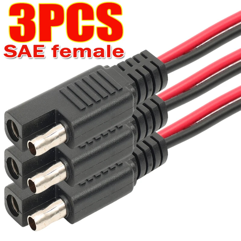 1-5PCS High-quality SAE Female and Male Power Extension Plug Cables Solar Cell Quick Disconnect Wiring Copper Harnesses