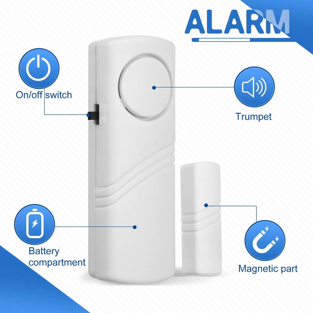 5pcs/10pcs Wireless Door Window Sensor Alarm 95db Anti-theft 433mhz Door Contact Detector Magnetic for Home Security Protection