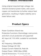 AC 110-220V to DC 36V 5A Switching Power Supply Board 180W Isolated Step Down Power Module 50/60Hz With Aluminum Heat Sink