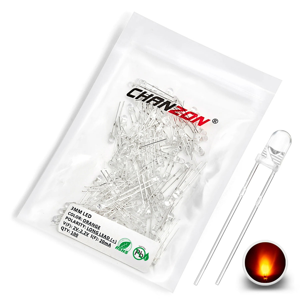 3mm LED Diode Kit Light Emitting Warm White Red Blue Green UV Orange Yellow Pink Color Bulb Lamp Set 2V 3V PCB Assortment