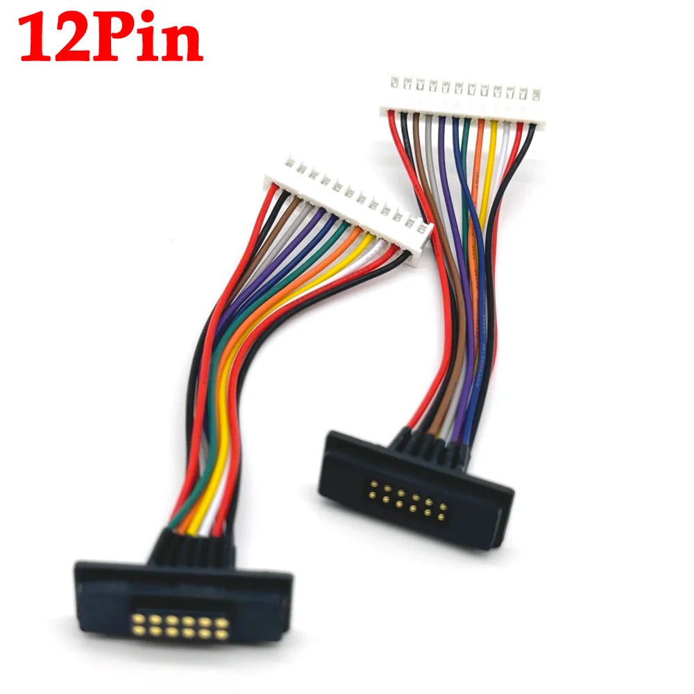 1set 2A 12Pin 20Pin DC Magnetic Pogo Pin Connector Pogopin Male Female With Ribbon Cable Spring Loaded DC Power Socket