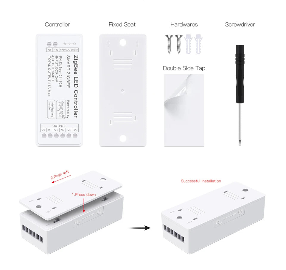 WiFi LED Strip Lights Switch LED Controller Zigbee 3.0 DC5V-24V Tuya CCT RGB RGBW RGBCCT COB Neon Tape Dimmable Smart Dimmer