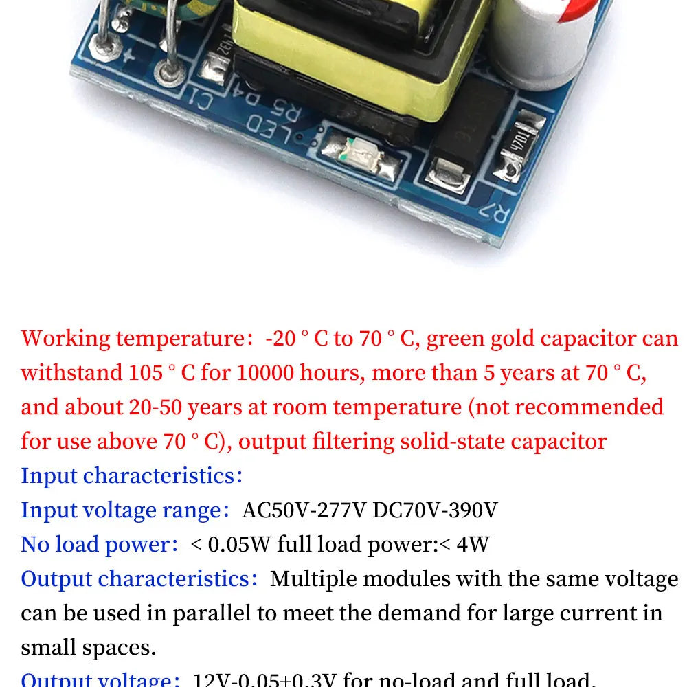 AC-DC 5V 700mA 12V 300mA 3.5W Isolated Switch Power Supply Module Buck Converter Step Down Module 220V turn 5V/12V