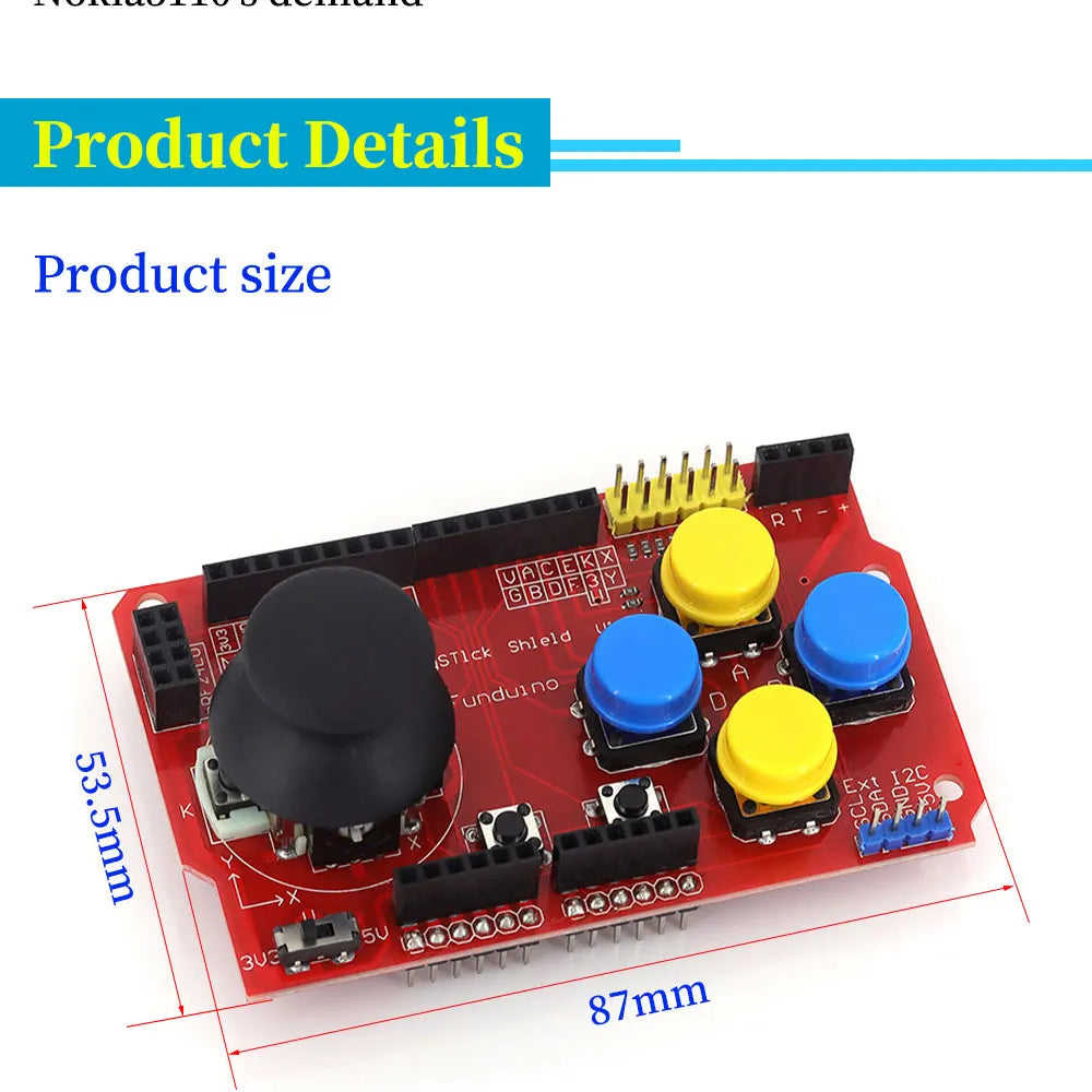 Gamepad Joystick Keypad Shield PS2 for Arduino nRF24L01 Nk 5110 LCD I2C Interface - Gaming Controller Add-Onmodule