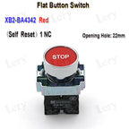1Pcs XB2-BG21 XB2-BA31 XB2-BS54 22mm Knob Key Start Inching Power on Button Switch Self Reset Small Mushroom Head Emergency Stop