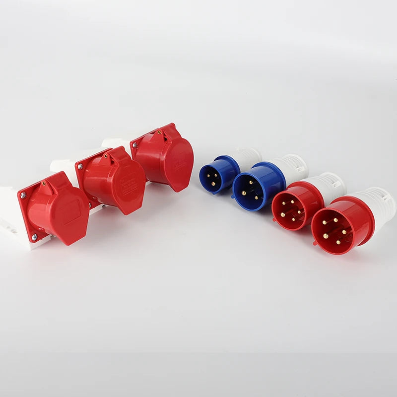 1 PCS 32A Aviation Industry Plug Socket Connector 3P/4P/5P IP44 Waterproof Surface Installation Wireless Concealed Installation