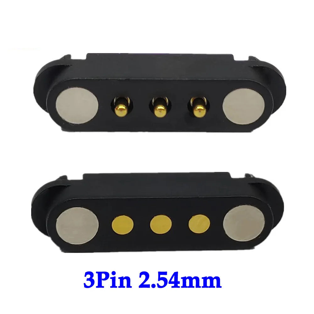 1sets 2A 2Pin DC Magnetic Pogo Pin Connector 2 Pin Pogopin Male Female Spring Loaded DC Power Socket Pitch 2.80mm