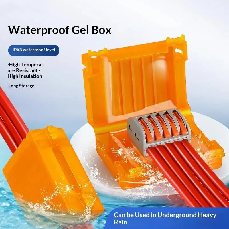 New! 1 Set Waterproof CNP106 IPX8 Mini Gel Wire Connector Junction Box Outdoor Easy Universal Wiring Rainproof Terminal Blocks