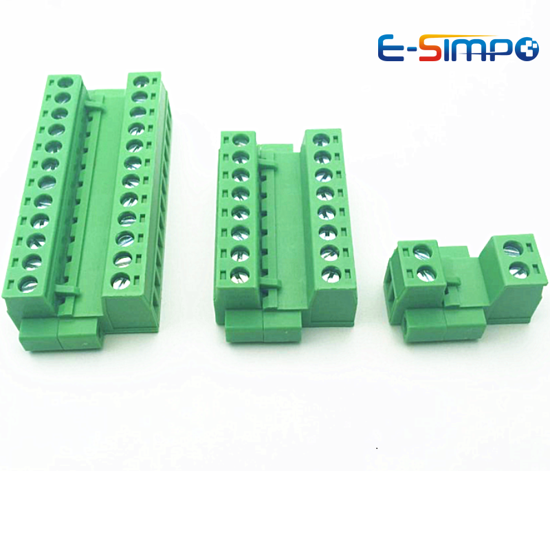10pcs/5sets 5.08mm 0.2in Plug PCB Wire Terminal Block 2EDGKM 2EDGVM 2EDGRM-5.08mm Male Wafer 2-24P Female Socket MSTBV2.5-GF STF