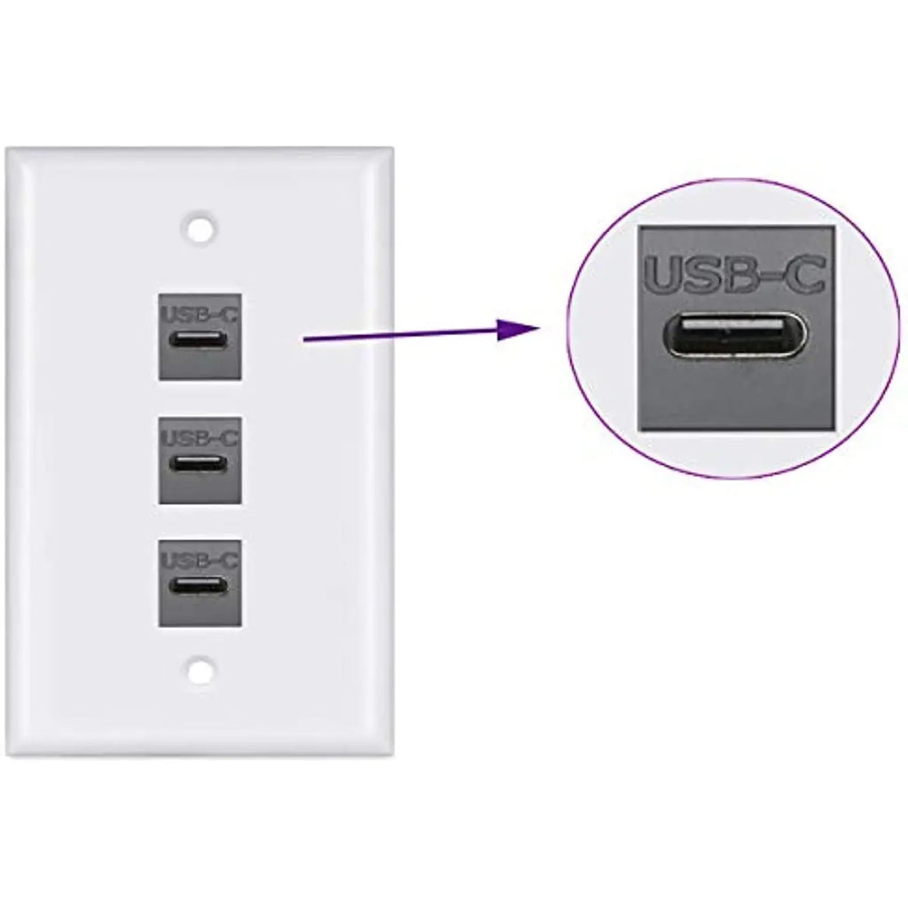 USB C Keystone Jack Inserts Adapter USB 3.1 Type-C Female to Female Insert Socket Coupler Connector for Wall Plate Outlet Panel