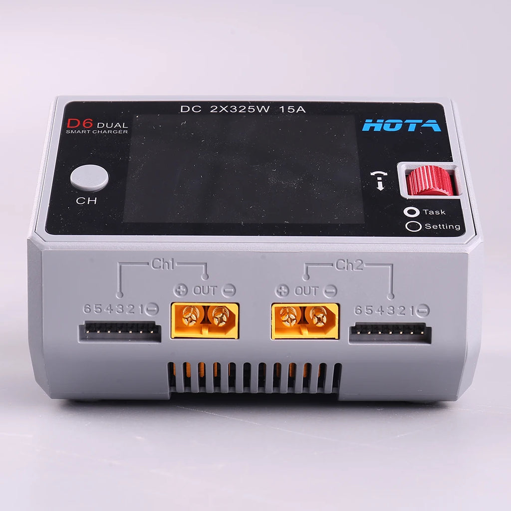 HOTA D6 DC650W 15A Dual Smart Charger Maximum current 1600mA Built-in Micro USB for 1-6S Lipo LiHV/NiZn/Nicd/NiMH Battery