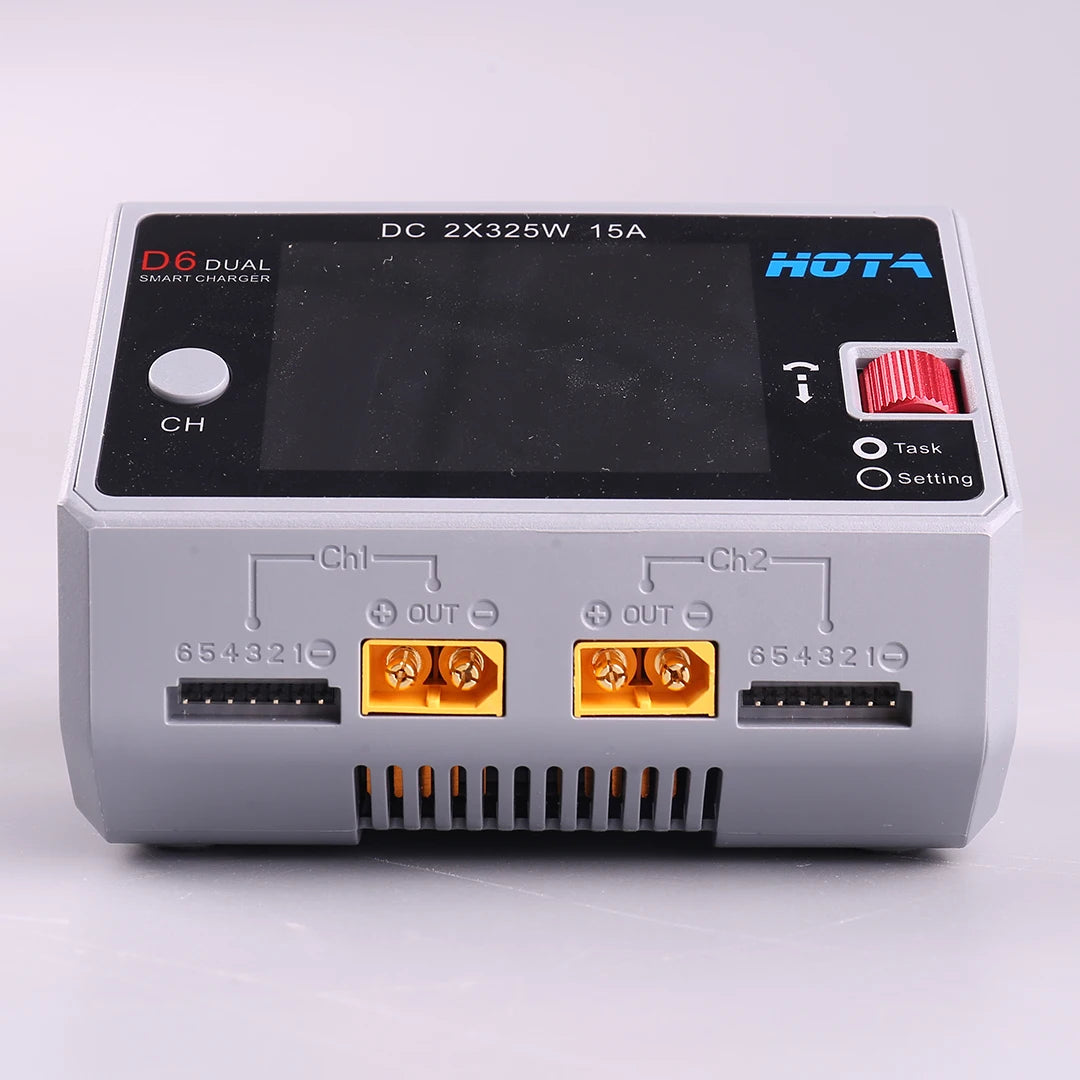 HOTA D6 DC650W 15A Dual Smart Charger Maximum current 1600mA Built-in Micro USB for 1-6S Lipo LiHV/NiZn/Nicd/NiMH Battery