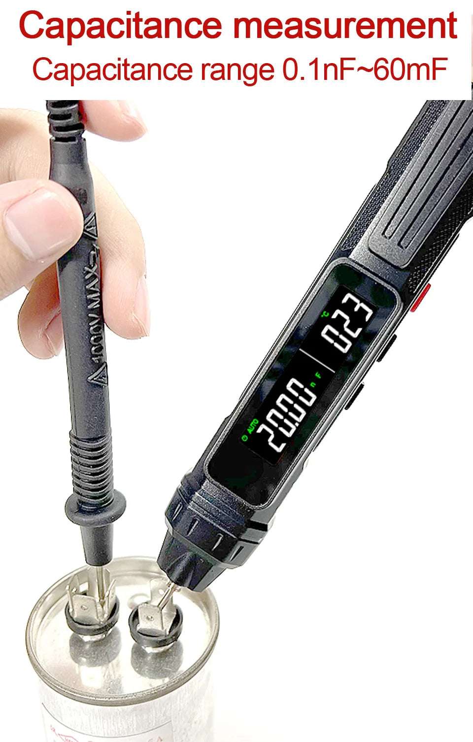 Smart Digital Multimeter 6000 Counts Non Contact High Precision Voltage Detector Pen Auto Range Capacitance OHm NCV Tester