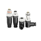 M12 Waterproof IP67 Aviation Plug Socket 4 5 8 Pin Hole Needle Male Curved Straight Screw Solderless Power Connector PG7 Charger