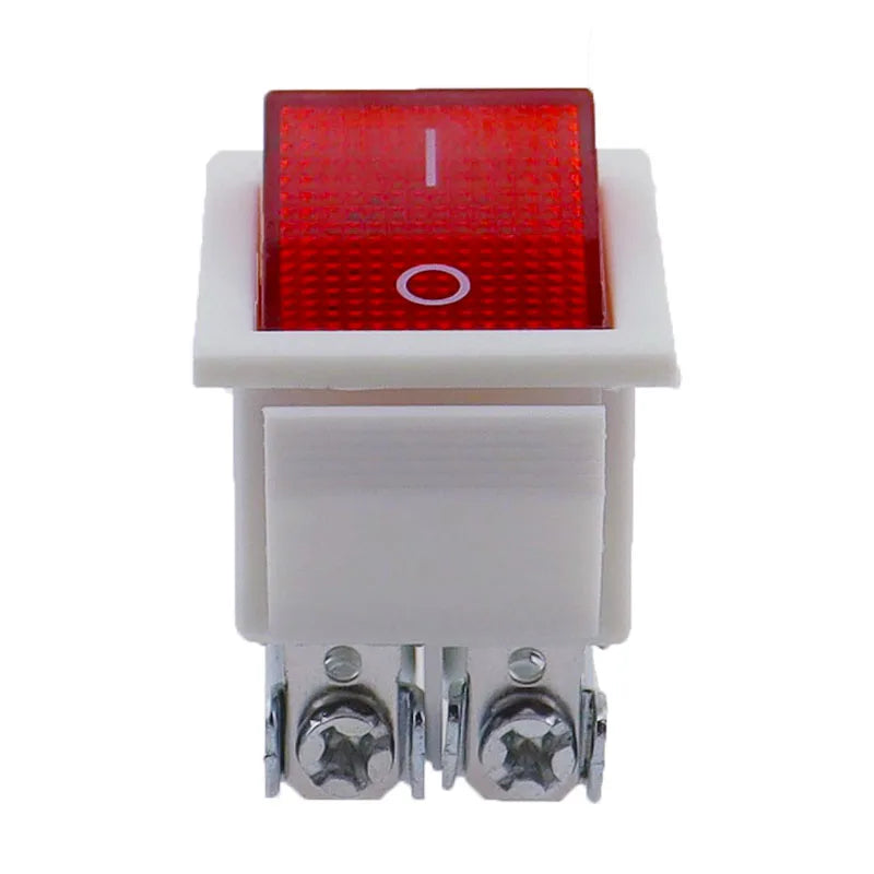 KCD4  22x28mm WHITE Body on off 16A/250V 4 screw pin DPST T85 Auto Boat Marine Toggle Rocker Switch with LED 220V