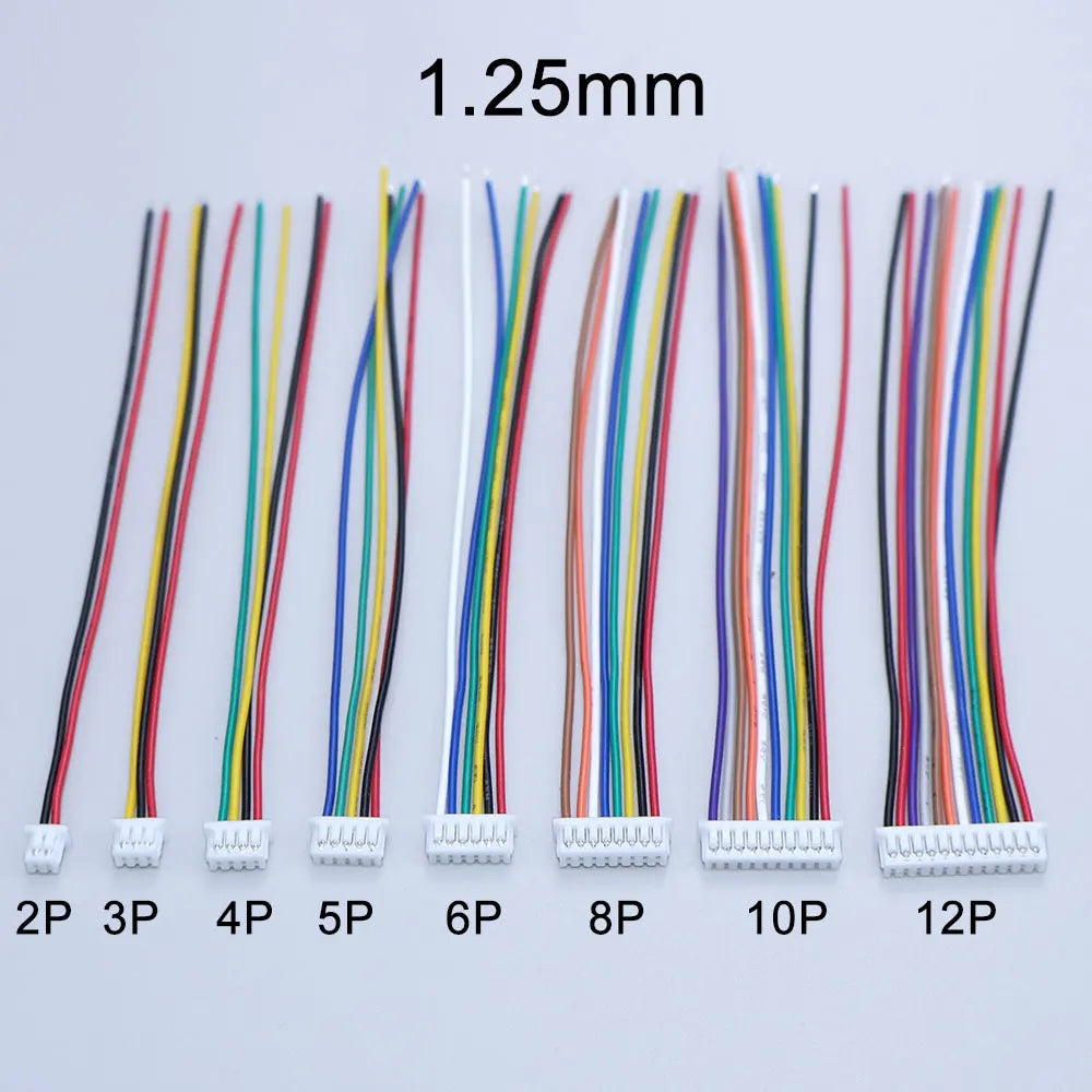 YanXi 10PCS SH1.0 1.25 ZH1.5 PH2.0 XH2.54 Connector Female Plug 2/3/4/5/6/8/9/10/12Pin With Cable Terminal Wire 10/20/30cm