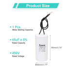 1/2Pcs CBB60 Running Capacitor 3-100uF 450V 2 Wire Electric Air Compressor Motor Run Starting Capacitor for Washing Machine