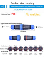 IP68 Waterproof Male Female Electrical Connector LD Series2/3/4/5/6/7/9-Pin Panel-Mount Screw Wire Cable Aviation Plug Connector