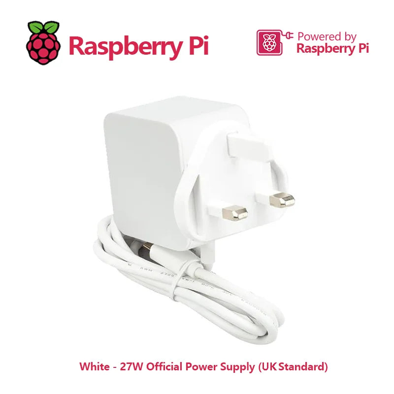 Official Raspberry Pi 5 Power Supply 27W USB-C Adapter 5.1V 5A with PD Standard Support