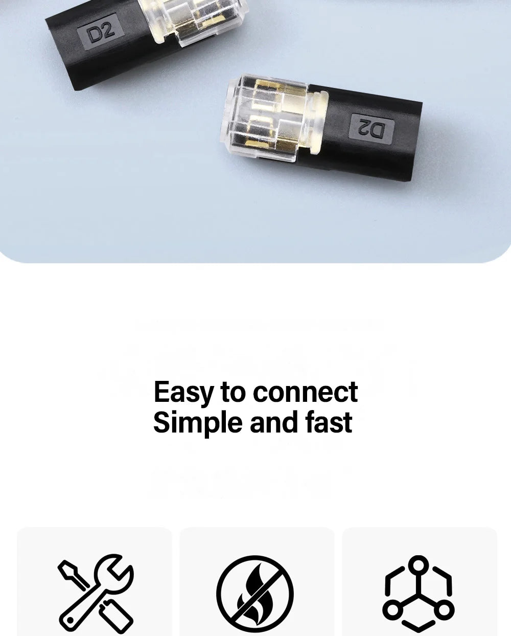 Electric Wire Connector Free Stripping Quick Cable Connectors Dual line Interconnection Detachable Automotive Terminal Connector