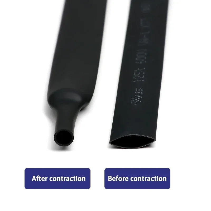2:1 Shrink Rate Black Diameter 0.6mm ~ 210mm Heat Shrink Tube DIY Wires Cable Repair Wrap Sleeving Waterproof Polyolefin Tubing
