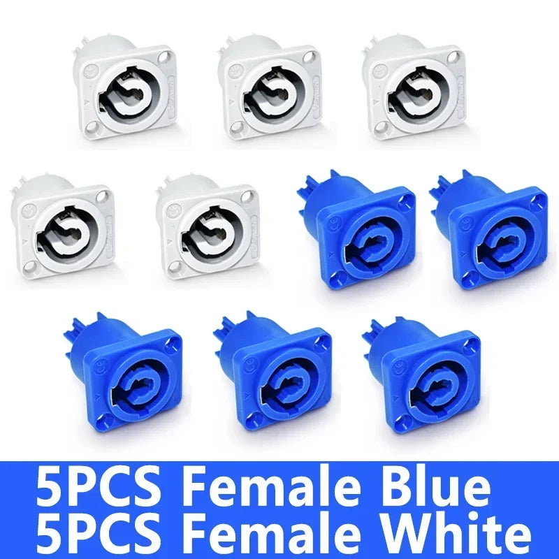 10Pcs 3Pin Powercon Connector NAC3FCA NAC3FCB Lockable Cable Plug Chassis Socket AC Power Connector for LED Screen Stage Light