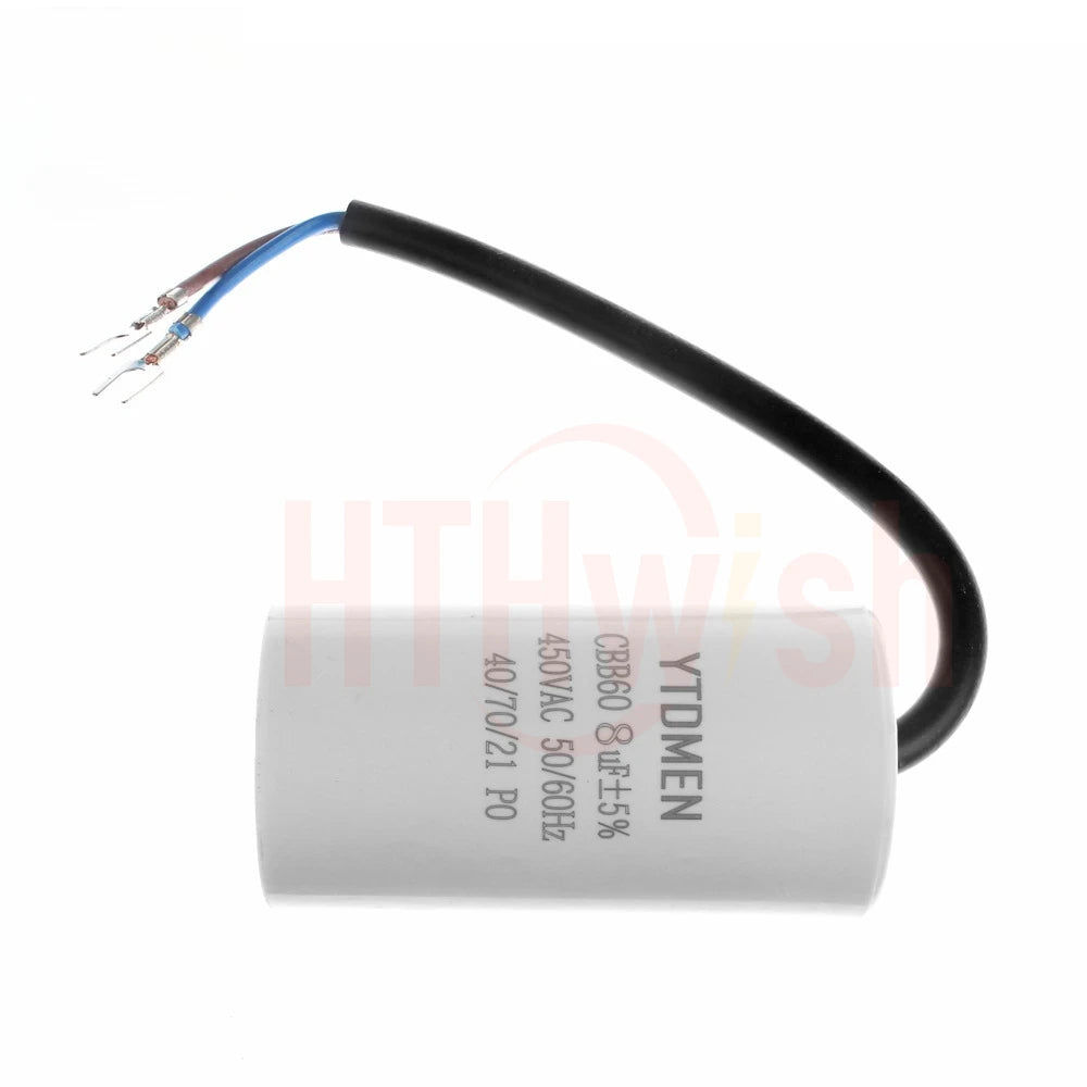 1pc CBB60 Motor Run Capacitors 5% for Washing Machine 450V 3UF 4UF 5UF 6UF 8UF 10UF 12UF 15UF 18UF 20U 450VAC Starting Capacitor