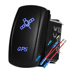 12V 24V Boat Trim Tabs Switch (ON)-OFF-(ON) Momentary Rocker Switch Waterproof Blue Light ON-OFF Toggle Switch With Harness