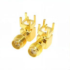 5/20Pcs SMA Female Thru Hole Plug SMA-KWE PCB Mount 90 Degree Right Angle Connector RF Adapter SMA Connector