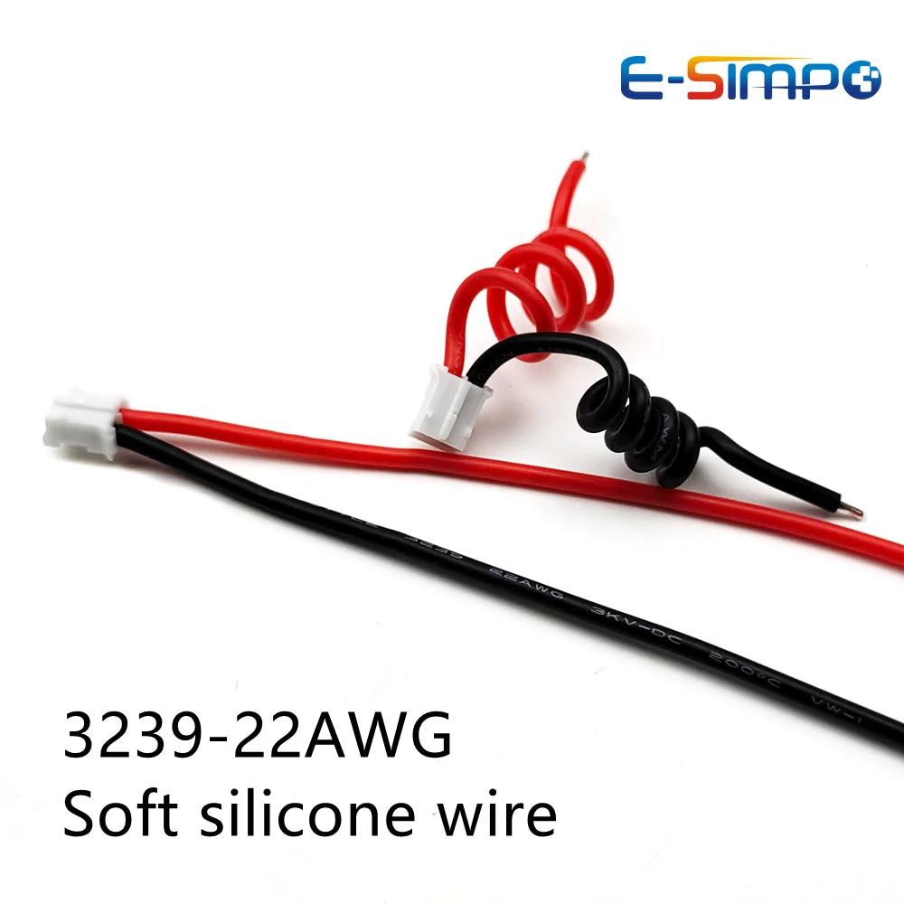 5/10/20/50/100Sets JST PH 2.0mm 2Pin Micro 10cm 3239 22AWG Silicon High Temp Female Plug Cable Straight Male Wafer Pin Connector