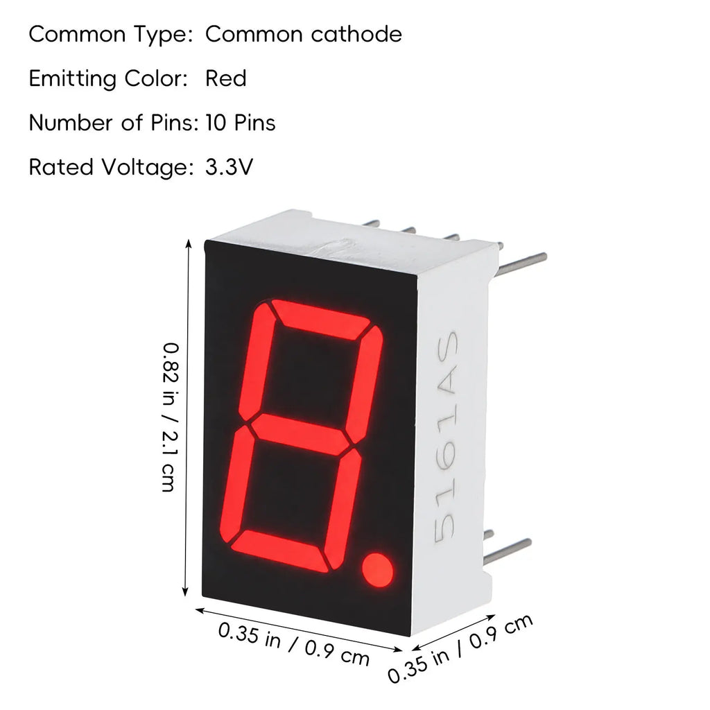 20Pcs Tube Common 10-Pin 7 Segment 0.5 Inch LED Display Module Segment Display Module Drive Chip Highlight