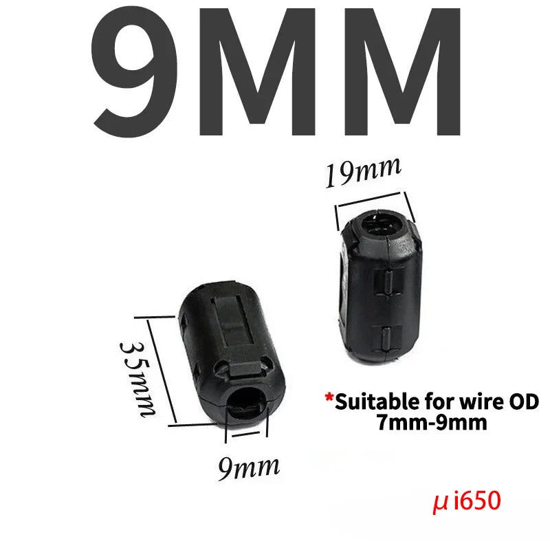10/20Pcs Clip-on Ferrite Core Ring Bead 3.5-15mm EMI RFI Noise Filter Snap Cable Clip Choke for Black Audio Video Wire