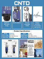 CNTD CZ-8105N Vertical Limit Switch IP65 5A 250VAC SPDT NO NC Roller Lever Micro Switch for CNC Machine