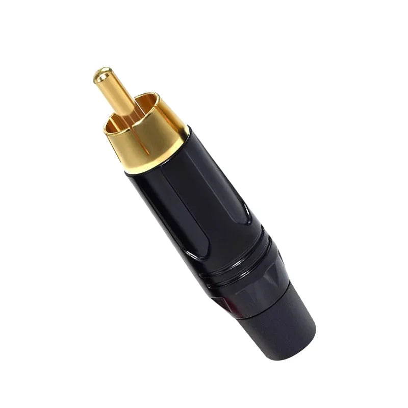 2/4/8/16PCS RCA Audio and Video Plug Connector RCA Male Lotus Jack Black Plating Electrophoresis with Gold Plated Head