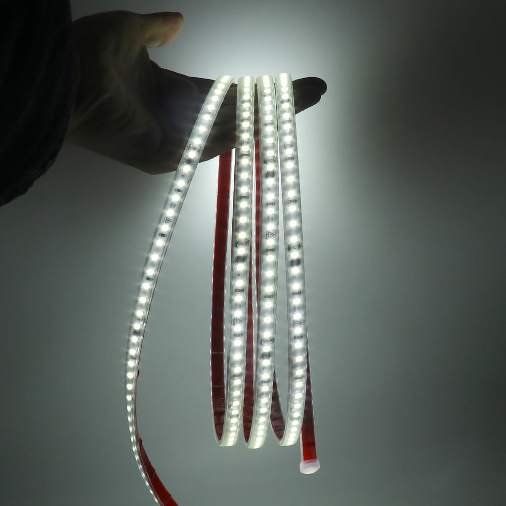 220V LED Strip 2835 120LEDs/m Waterproof 0.5M 5M 10M 20M 30M 40M Flexible Lamp Adhesive Tape White Red Green Ice Blue Pink