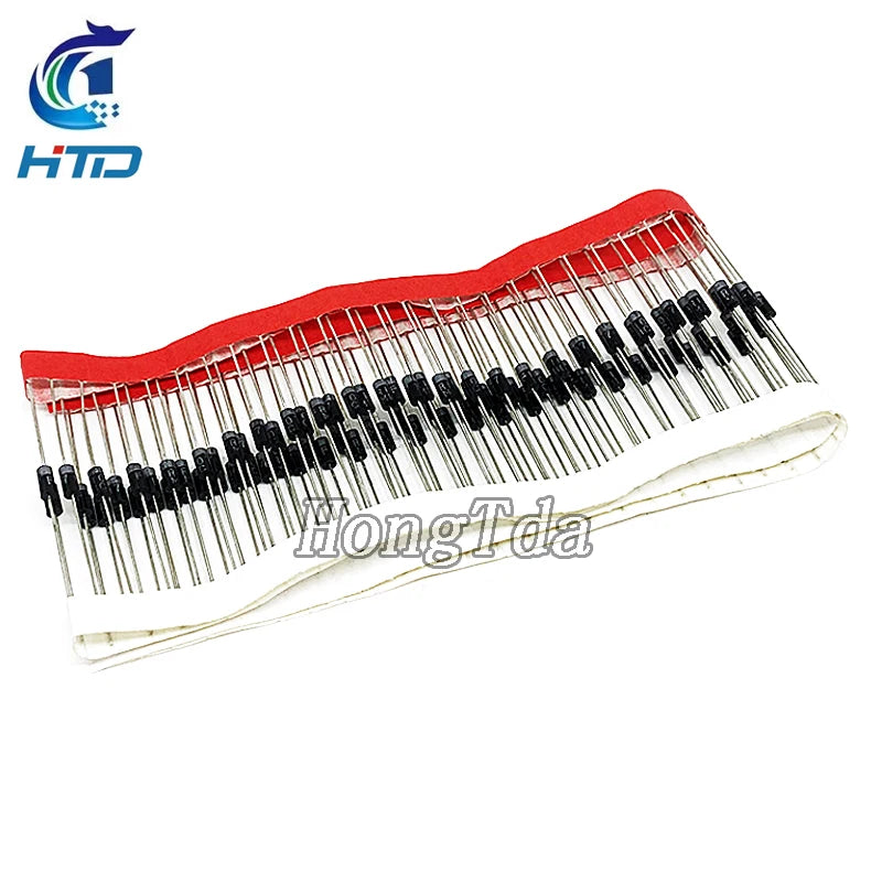 100PCS 1N4001 1N4004 1N4007 FR107 UF4007 DO-41 1A1000V IN4007 DIP Rectifier Diode