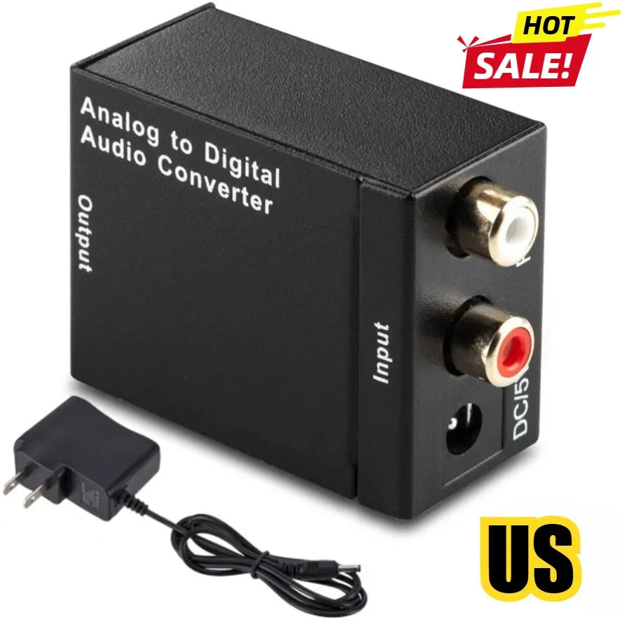 Analog To Digital ADC Audio Converter Optical Coax RCA Toslink Audio Sound Adapter SPDIF Adaptor for Apple TV for Xbox 360 DVD