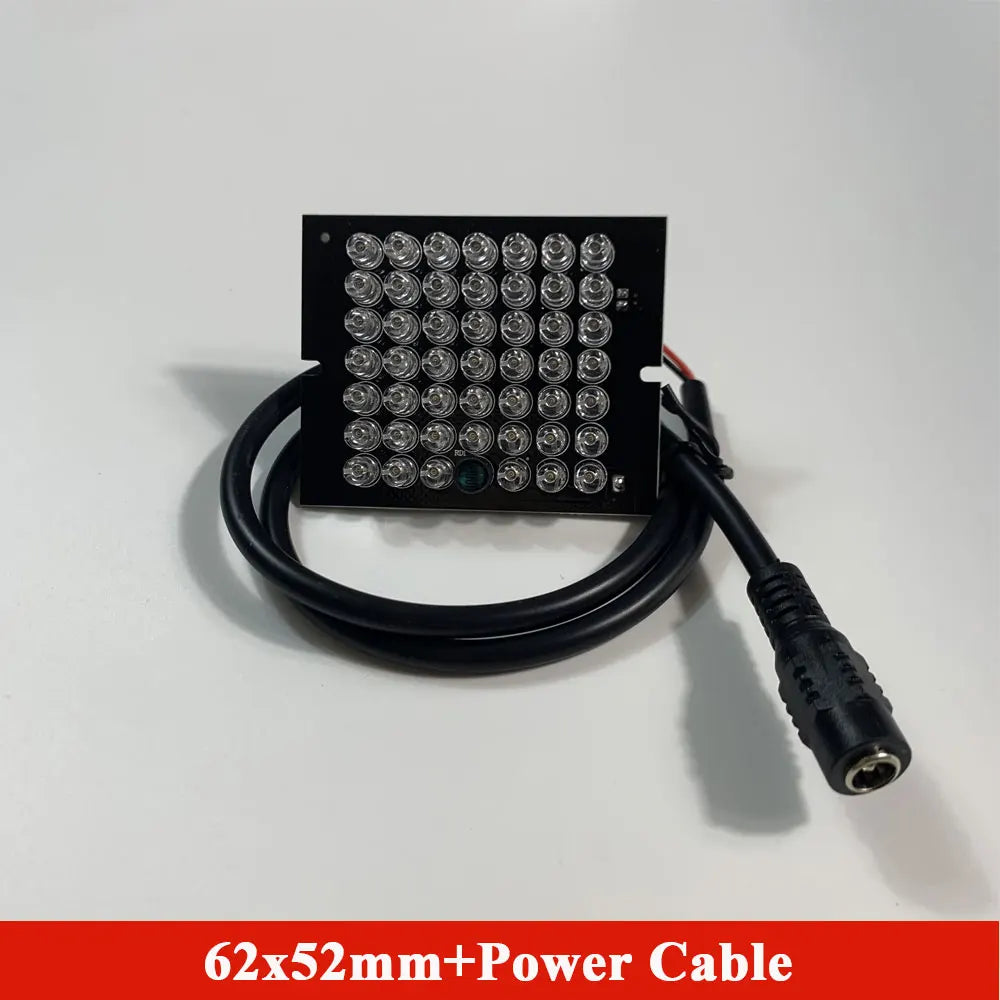 Invisible 940nm 48 LED Array IR Illuminator Lamp Board Light IR Sensor 30ft Range 90deg 12V DC Cable for CCTV Security Camera