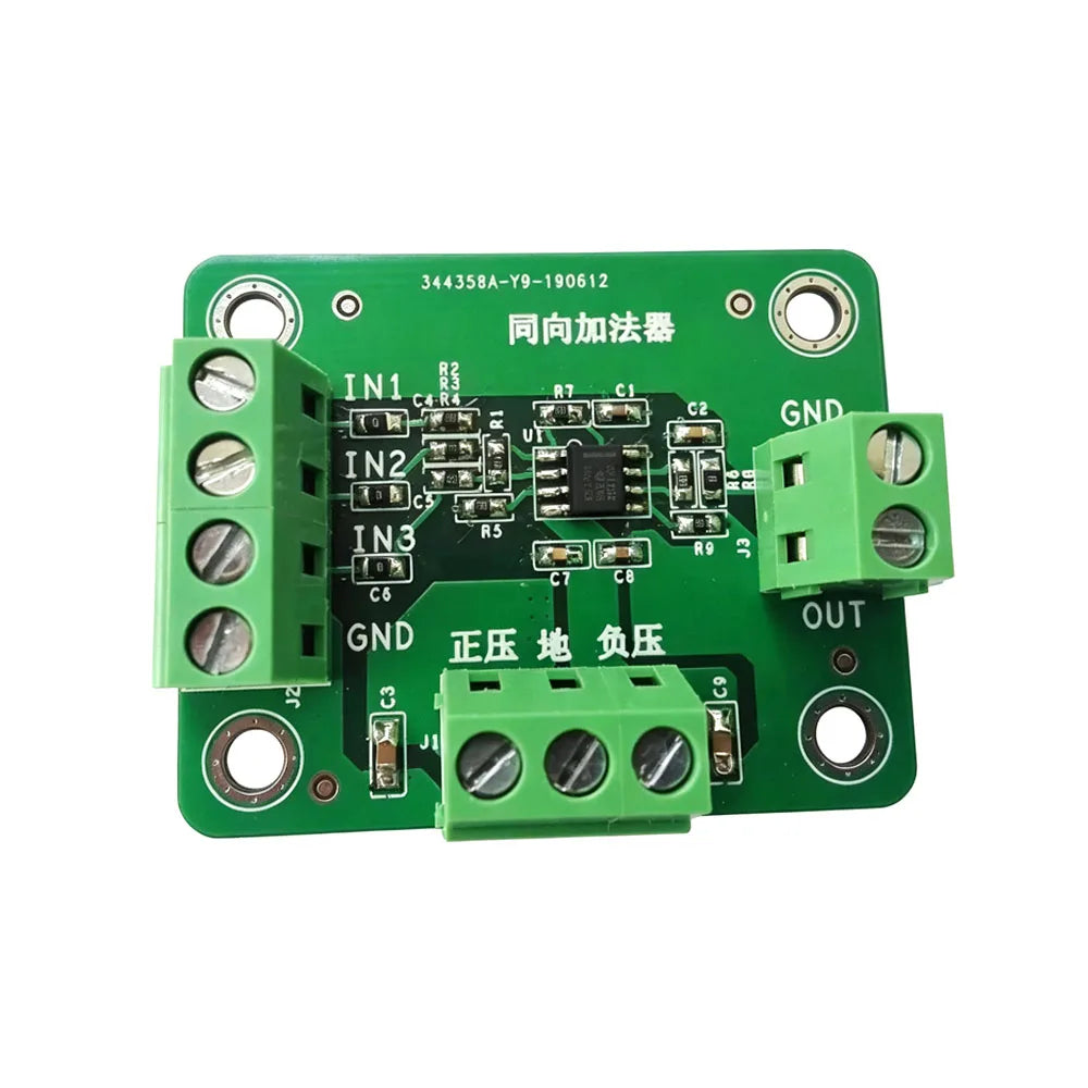 Non-Inverting Summing Amplifier Module 3-Channel Input DC Bias Offset Adjustment Signal Superposition Board