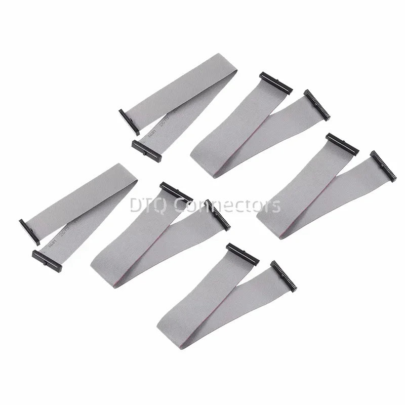1Pcs FC 1.27mm Pitch 6P/10/14/16/20/30/34/40/50 Pin Gray Flat Ribbon Cable IDC Double Ends JTAG ISP Download Same Direction Data