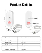 WiFi Human Motion Sensor PIR Infrared Detector Works With Tuya Smart Life APP Home Security Anti-theft Devices Support Alexa